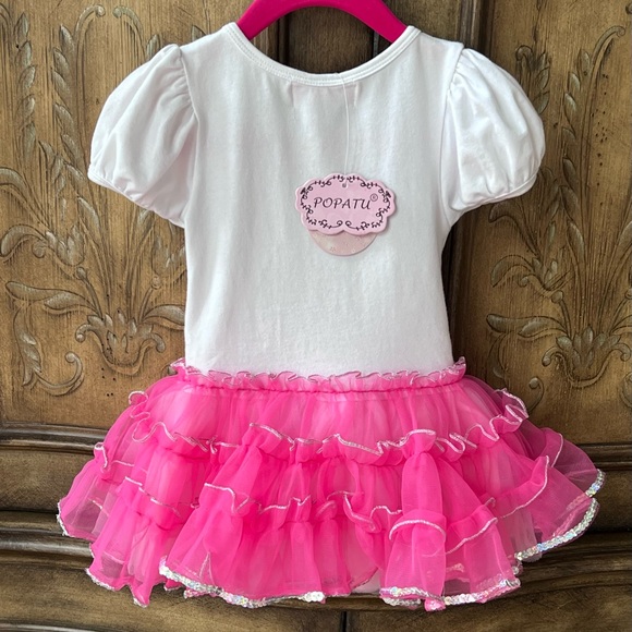 NWT Popatu Nordstrom Girls Tutu Party Dress 24M Pink First Birthday - Picture 4 of 11